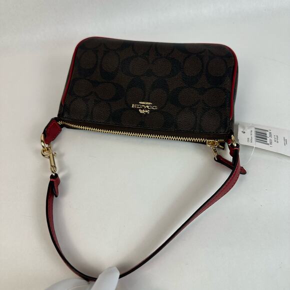 Coach Nolita 19 In Signature Canvas in Brown/1941 Red C3308 NWT - Picture 9 of 11